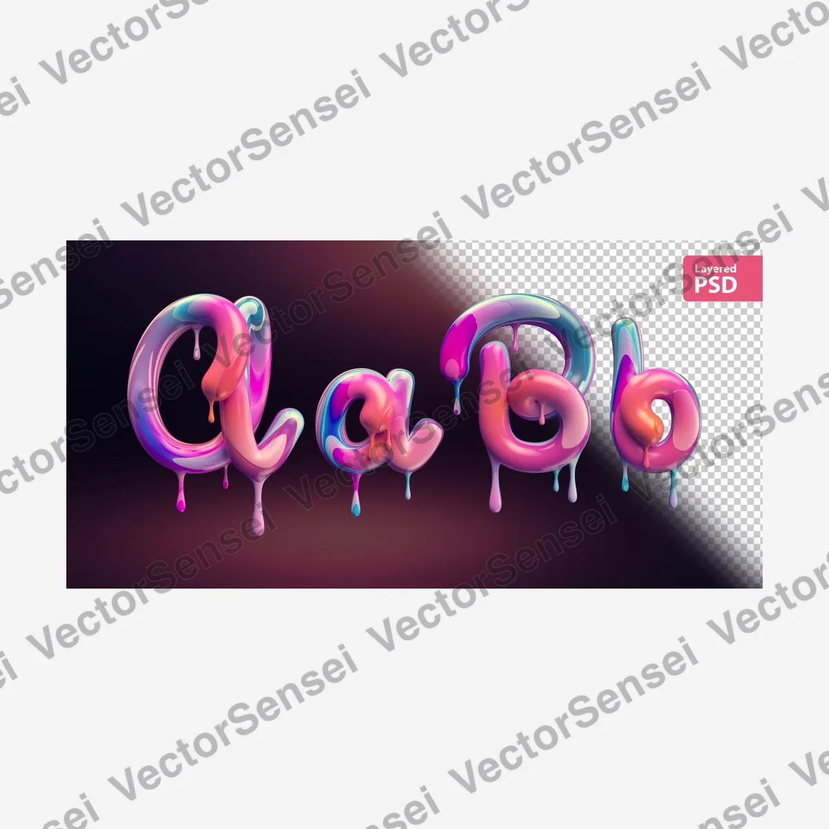 Alfabeto 3D Pintura Derretida