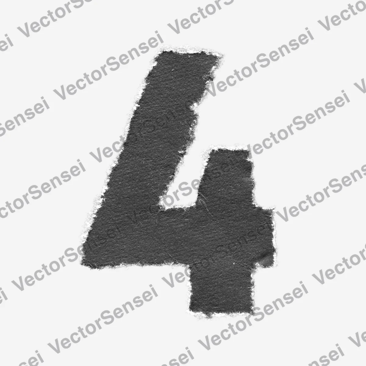 Letras y Números Textura Rasgada