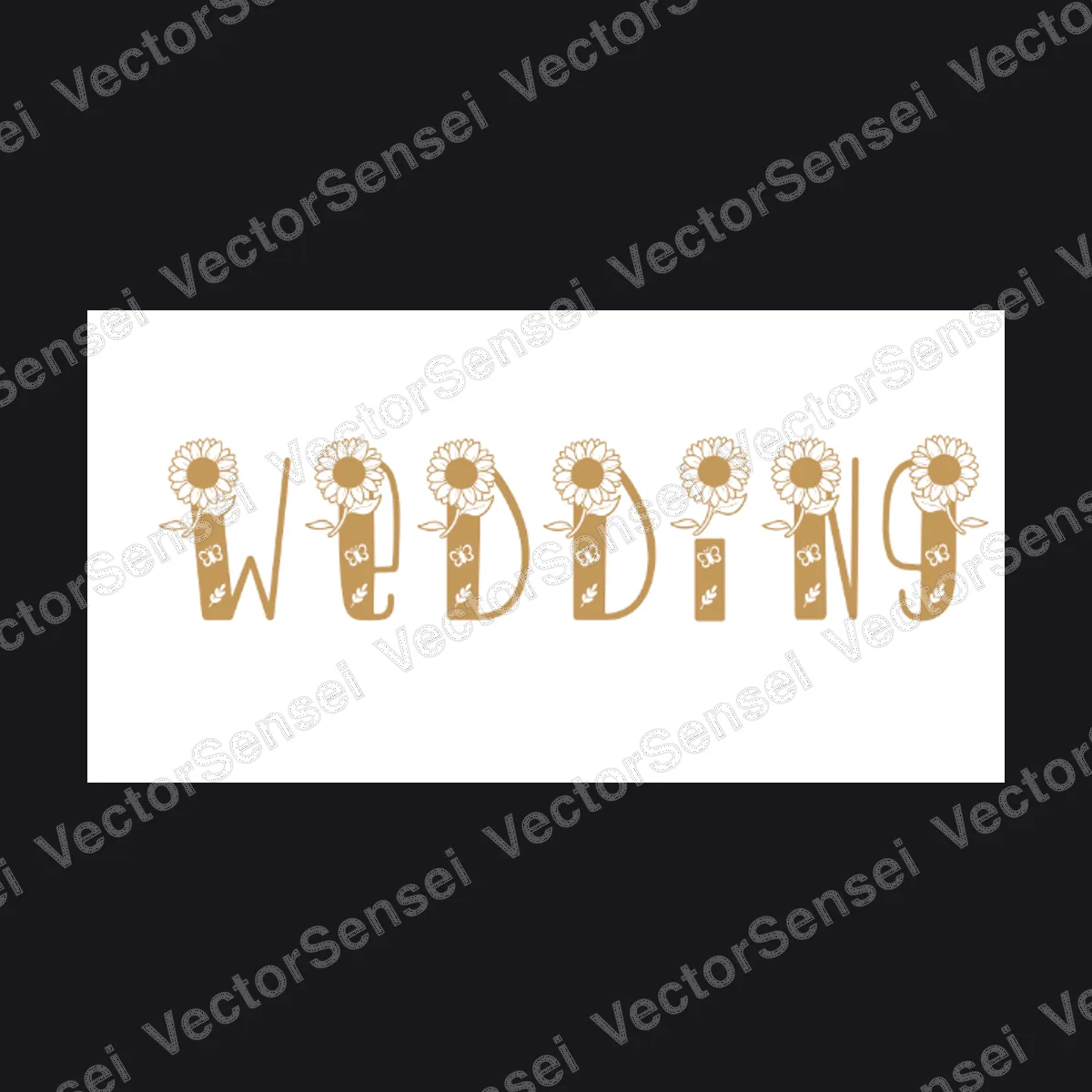 Letras Wedding con Girasoles