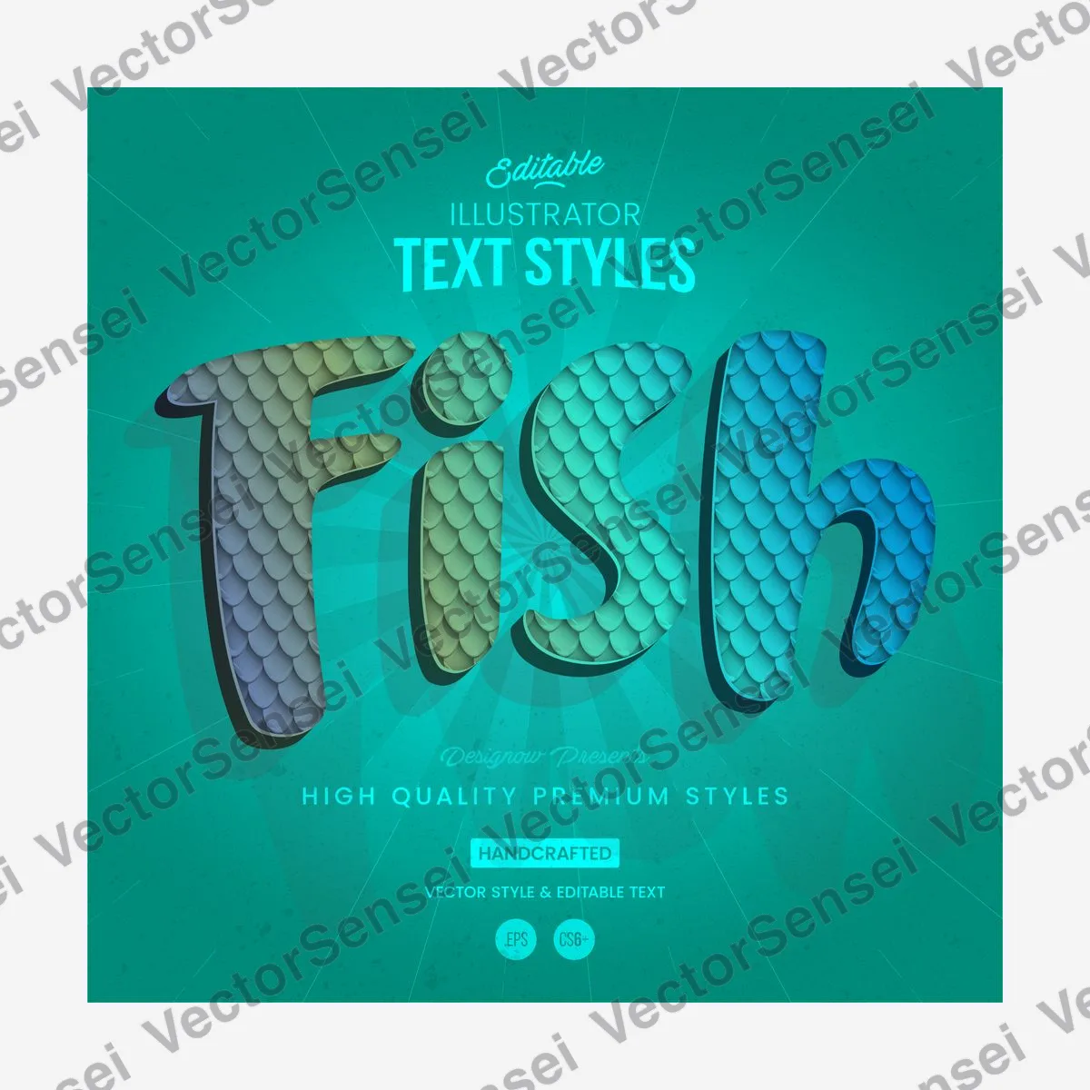 Efecto de Texto Escamas de Pez