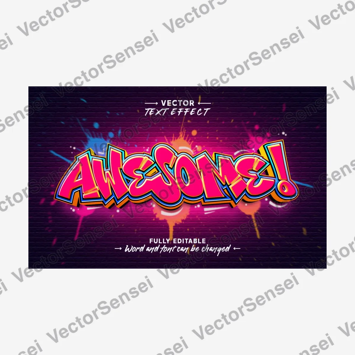 Efecto de Texto Graffiti Awesome
