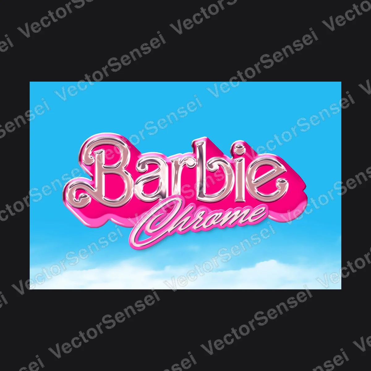 Efecto de Texto Barbie Cromo