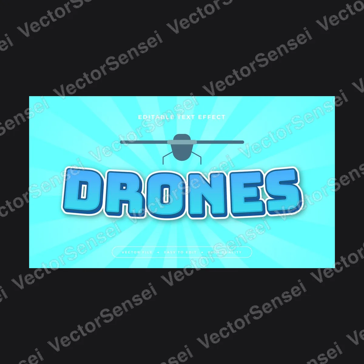 Efecto de Texto Drones 3D