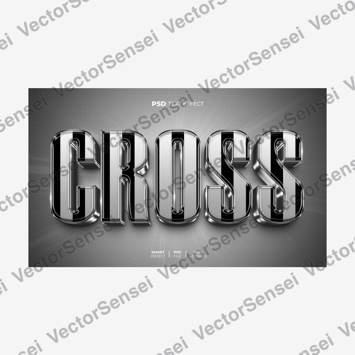 Efecto de Texto Cromo Cross