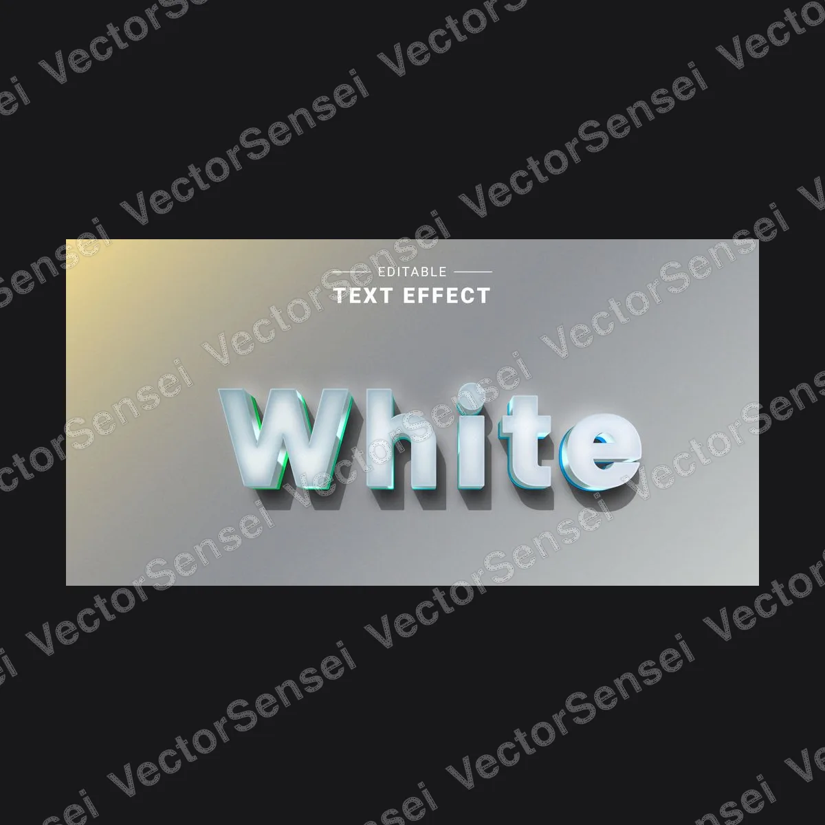 Efecto de Texto 3D White