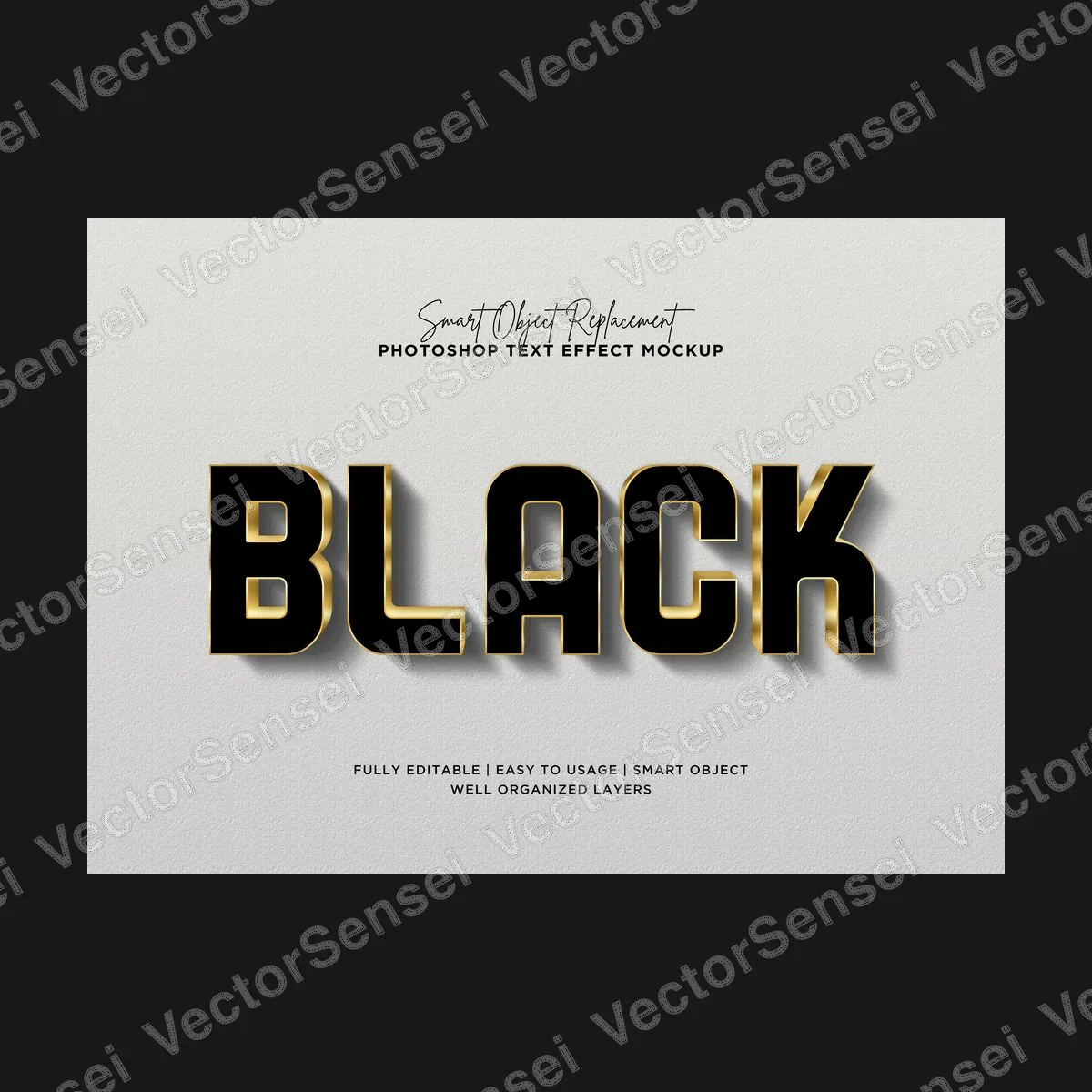 Efecto de Texto 3D Black