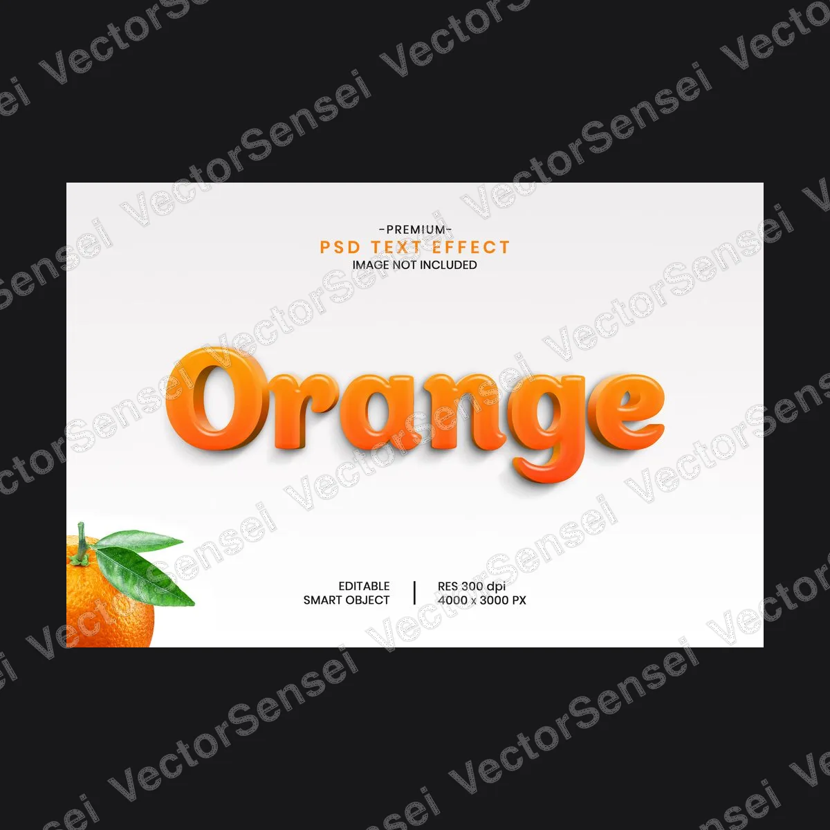 Efecto de Texto Naranja 3D