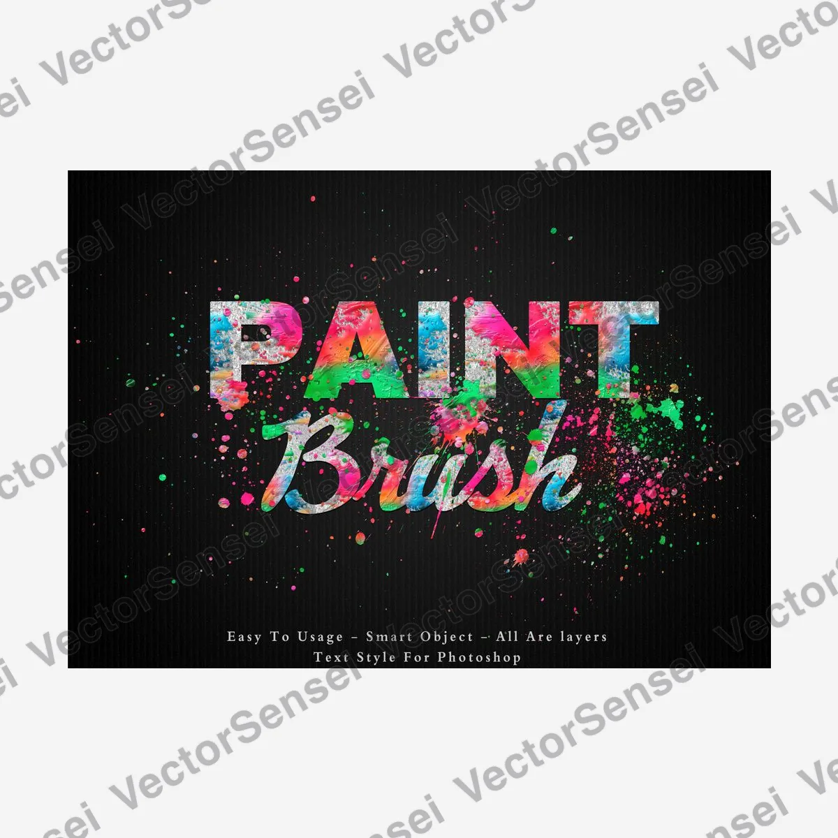 Efecto de Texto Pincel de Colores