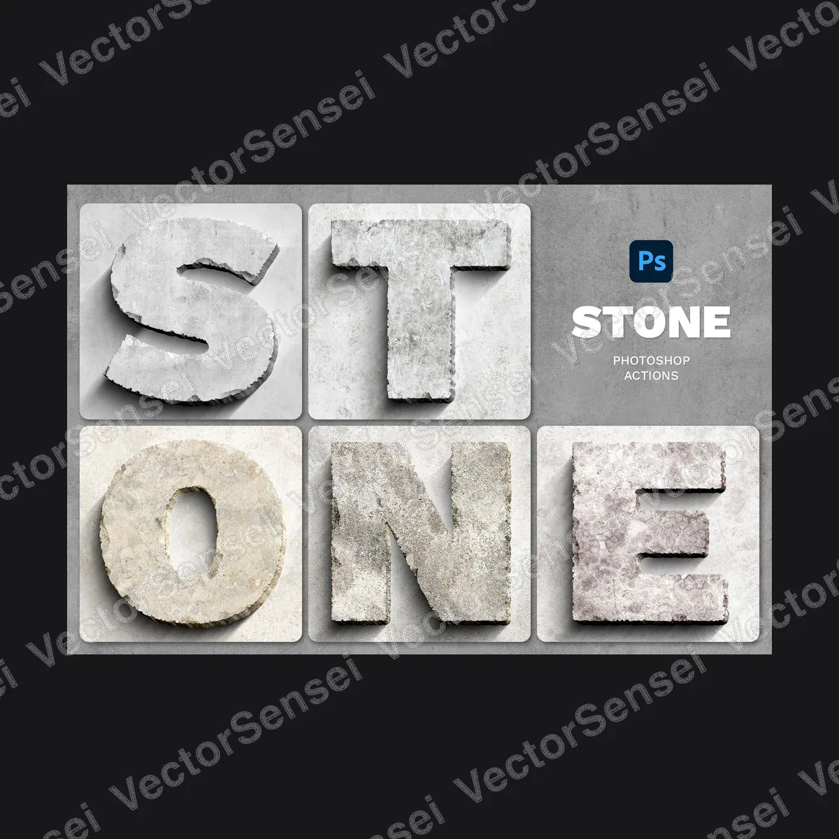 Acción de Photoshop Piedra