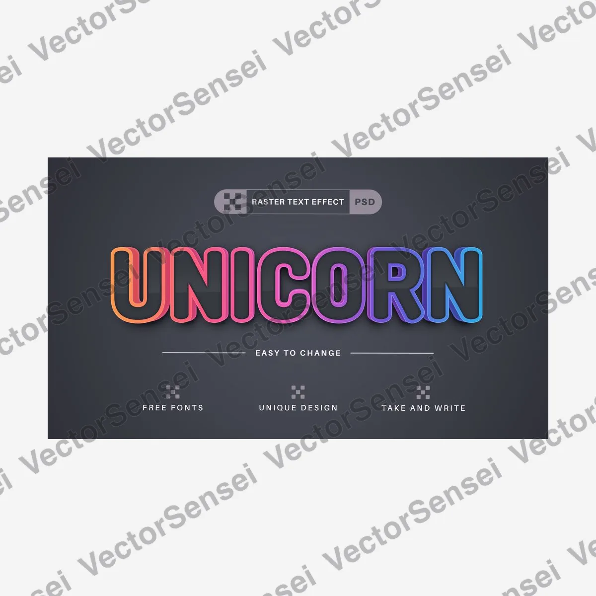 Efecto de Texto Unicornio