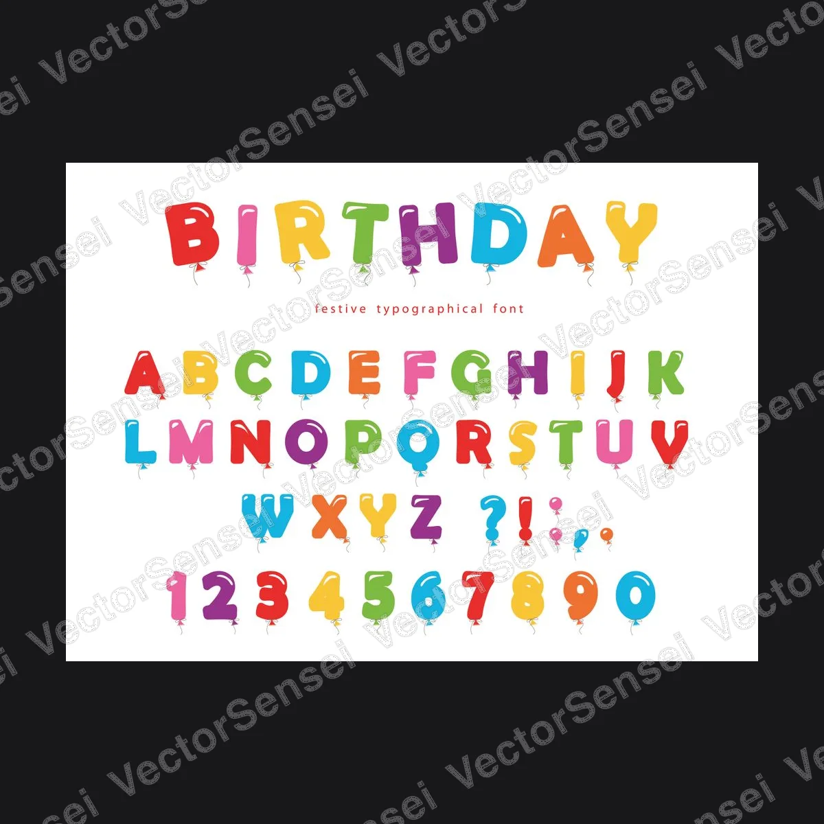 Fuente Globos de Colores Birthday