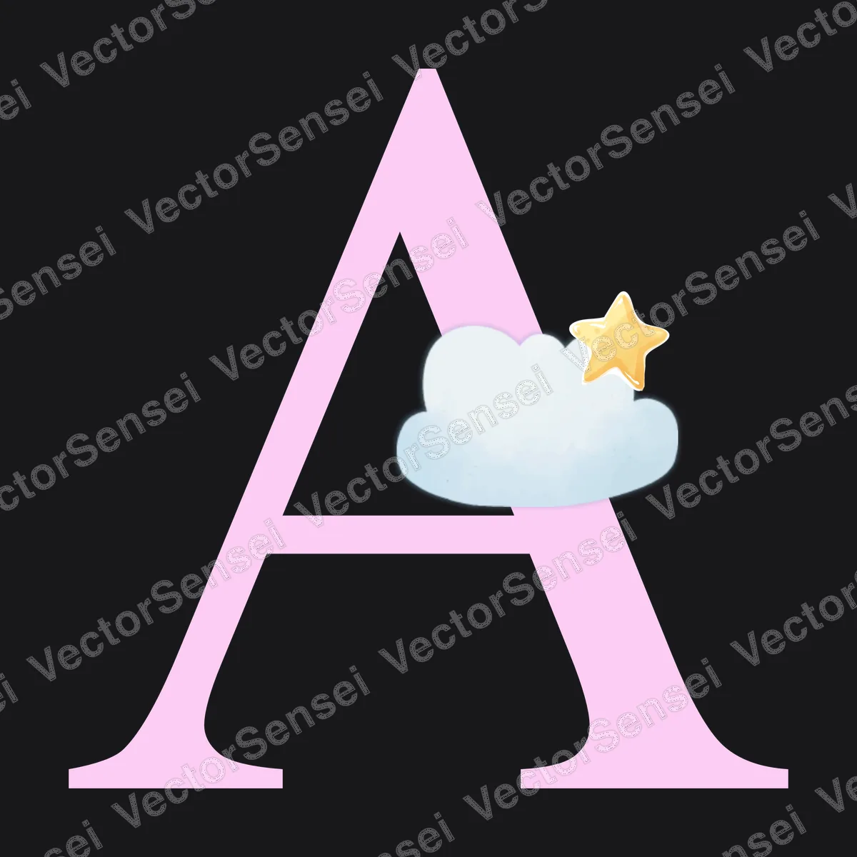 Alfabeto Rosa con Nube